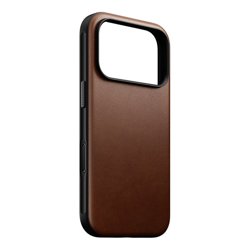 Capa de couro Modern iPhone 18 Pro Rustic Brown