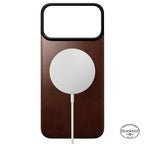 Capa traseira magnética de couro Horween iPhone 18 Pro Max Rustic Brown