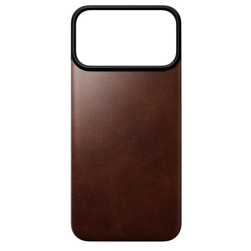 Capa traseira magnética de couro Horween iPhone 18 Pro Max Rustic Brown