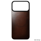 Capa traseira magnética de couro Horween iPhone 18 Pro Max Rustic Brown