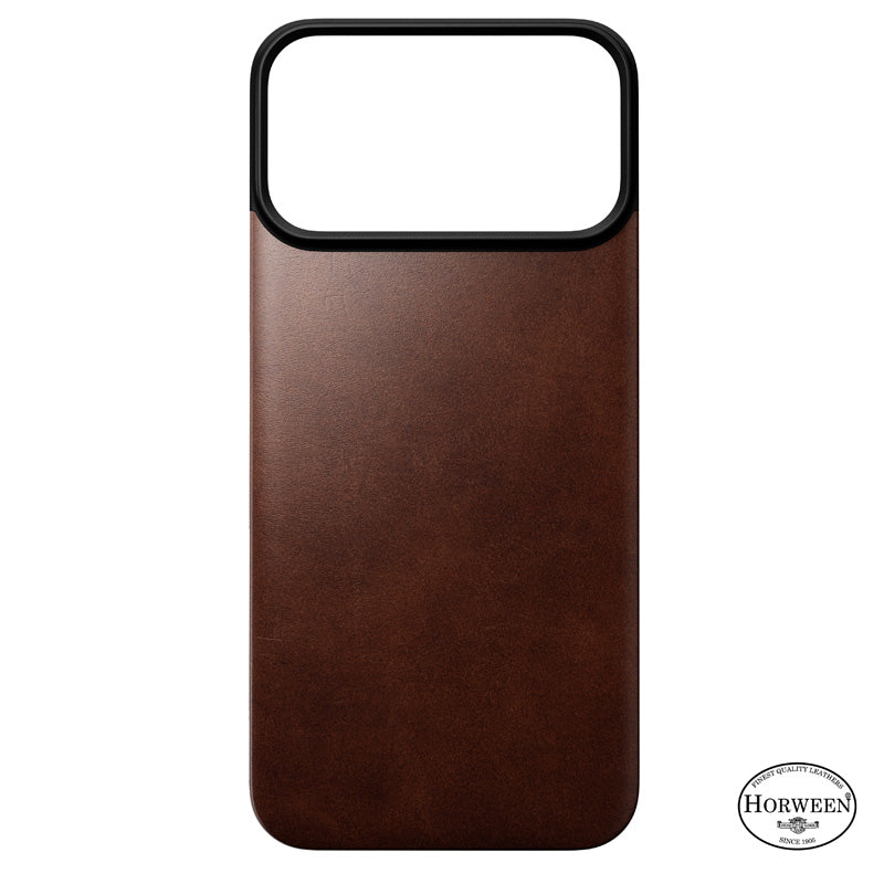 Capa traseira magnética de couro Horween iPhone 18 Pro Max Rustic Brown