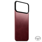 Capa traseira magnética de couro Horween iPhone 18 Pro Max Burgundy