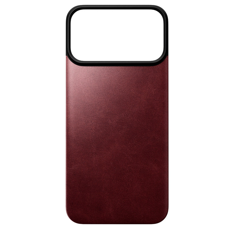 Capa traseira magnética de couro Horween iPhone 18 Pro Max Burgundy