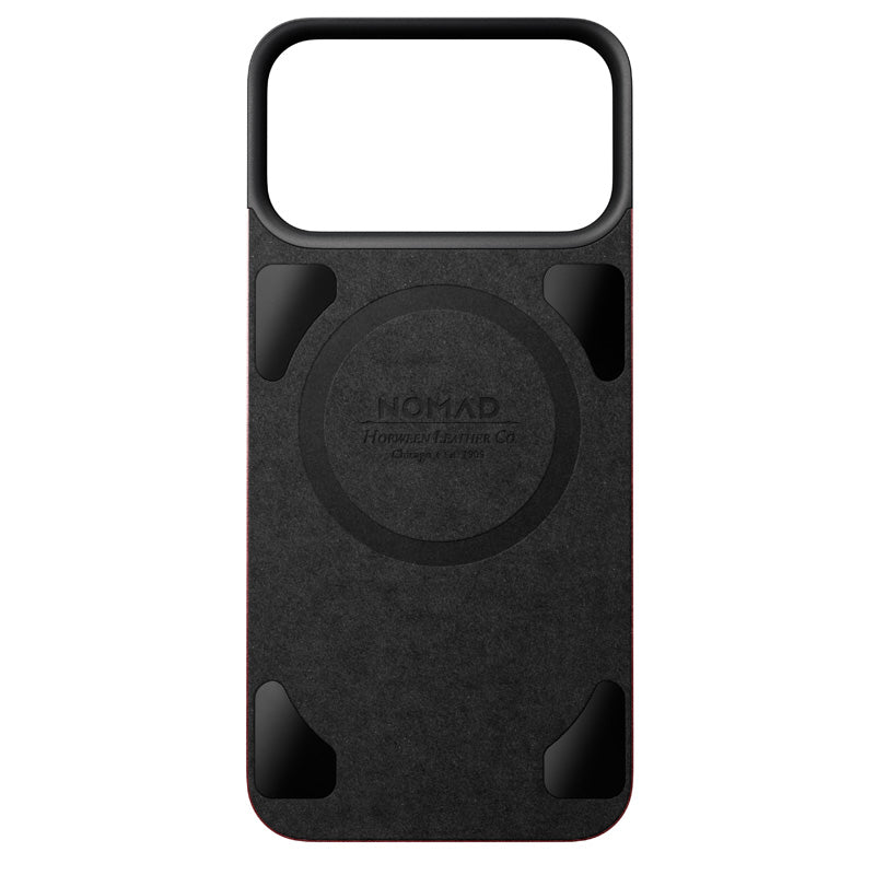 Capa traseira magnética de couro Horween iPhone 18 Pro Max Burgundy