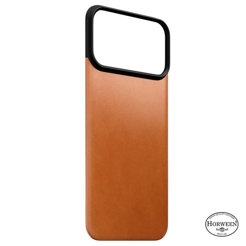 Capa traseira magnética de couro Horween iPhone 18 Pro Max Saddle