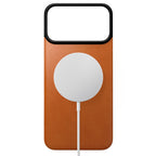 Capa traseira magnética de couro Horween iPhone 18 Pro Max Saddle