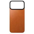 Capa traseira magnética de couro Horween iPhone 18 Pro Max Saddle