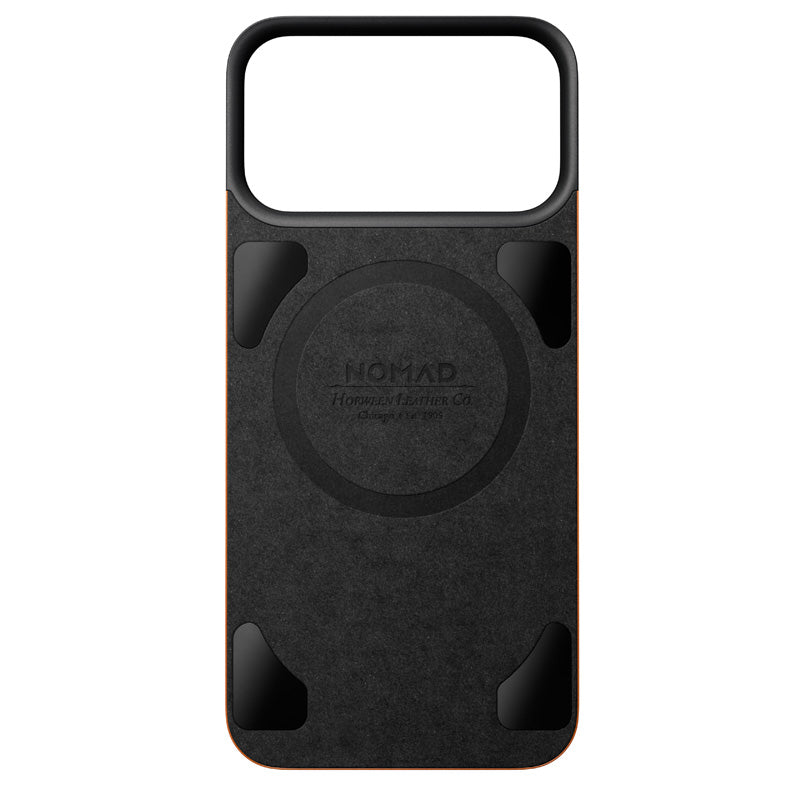 Capa traseira magnética de couro Horween iPhone 18 Pro Max Saddle