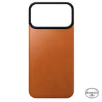 Capa traseira magnética de couro Horween iPhone 18 Pro Max Saddle