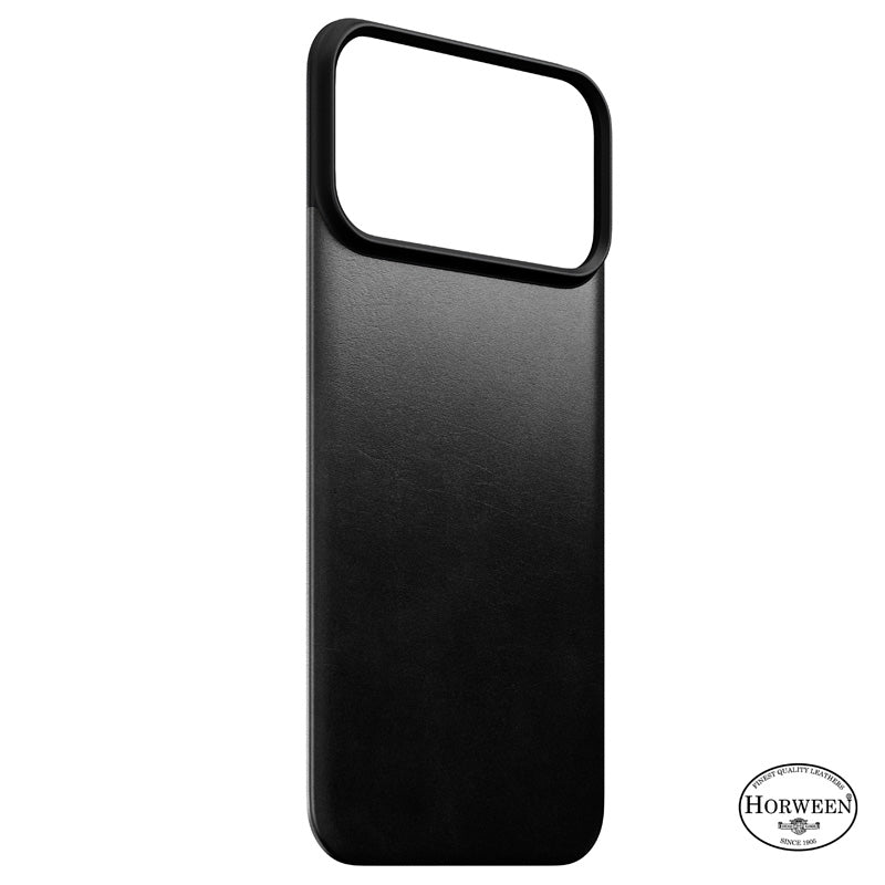 Capa traseira magnética de couro Horween iPhone 18 Pro Max Preto