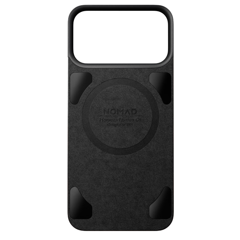 Capa traseira magnética de couro Horween iPhone 18 Pro Max Preto