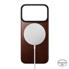 Capa traseira magnética de couro Horween iPhone 18 Pro Rustic Brown