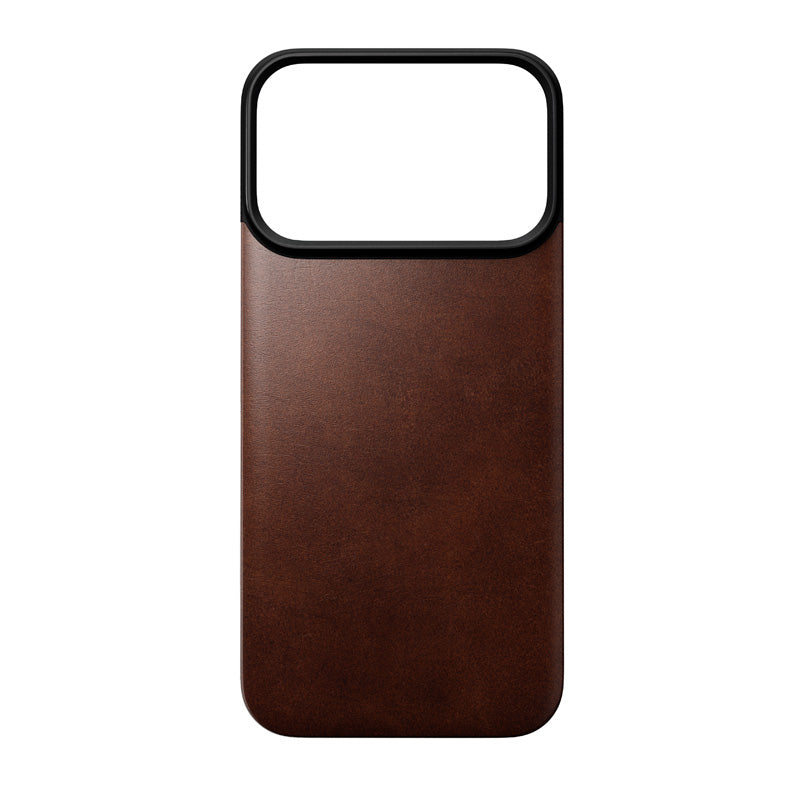 Capa traseira magnética de couro Horween iPhone 18 Pro Rustic Brown
