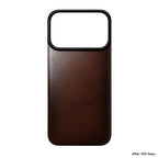 Capa traseira magnética de couro Horween iPhone 18 Pro Rustic Brown