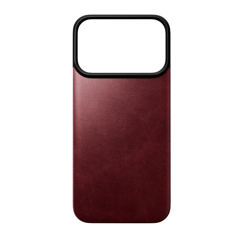 Capa traseira magnética de couro Horween iPhone 18 Pro Burgundy