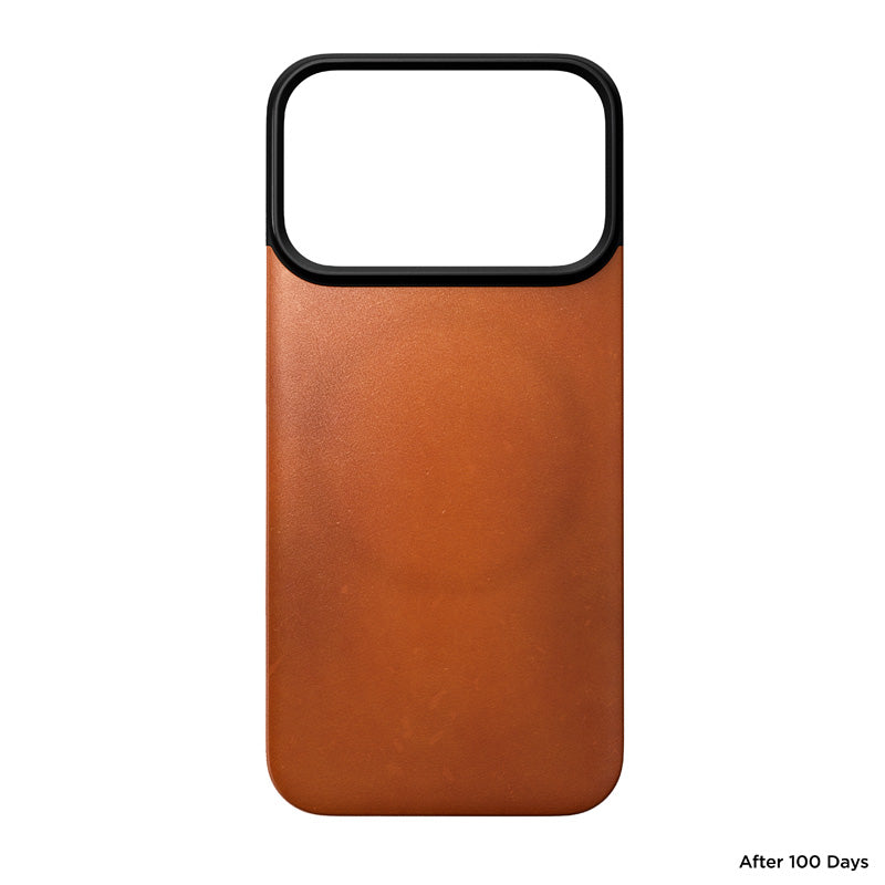 Capa traseira magnética de couro Horween iPhone 18 Pro Saddle