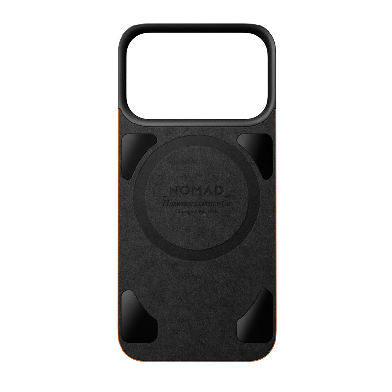 Capa traseira magnética de couro Horween iPhone 18 Pro Saddle