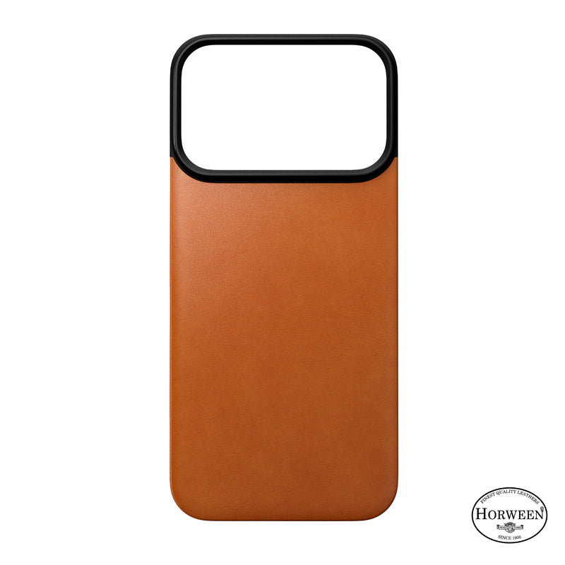 Capa traseira magnética de couro Horween iPhone 18 Pro Saddle