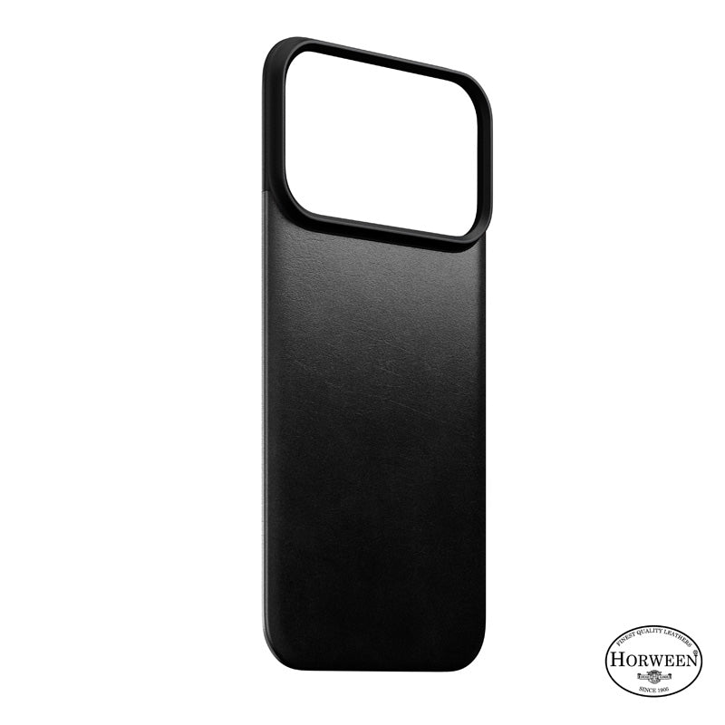 Capa traseira magnética de couro Horween iPhone 18 Pro Preto