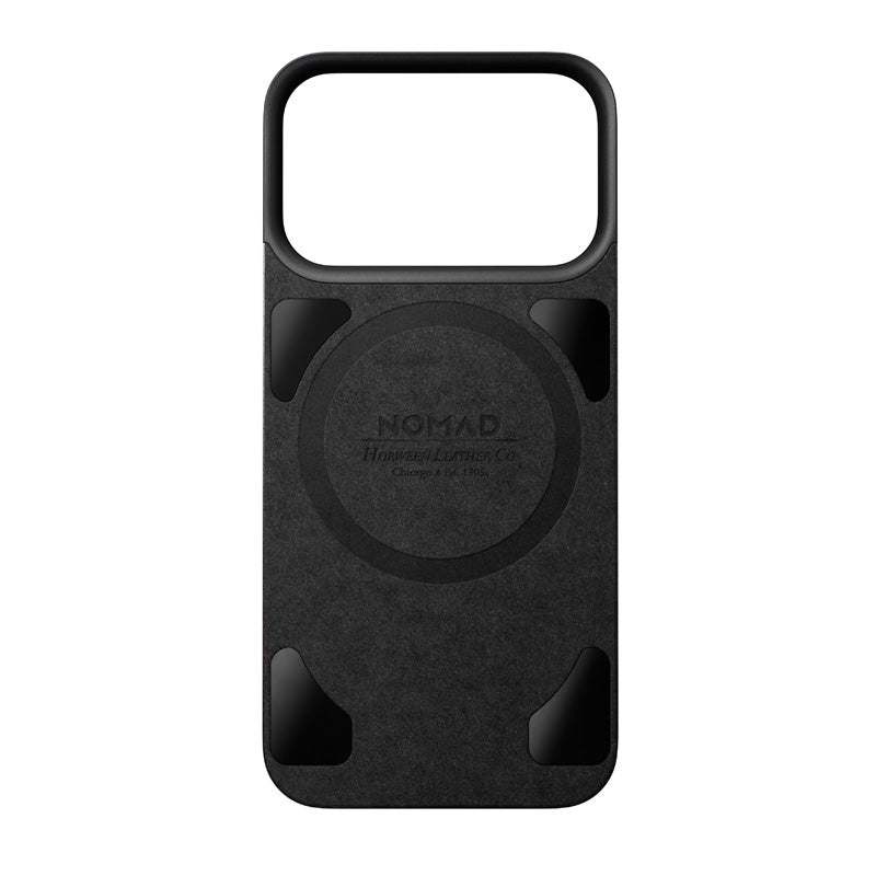 Capa traseira magnética de couro Horween iPhone 18 Pro Preto