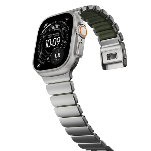 Pulseira Stratos 49mn Natural Titanium/Forest Green FKM