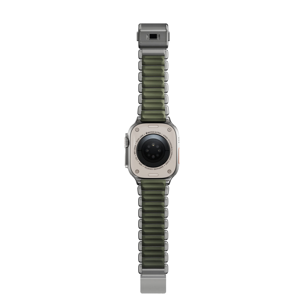 Pulseira Stratos 49mn Natural Titanium/Forest Green FKM