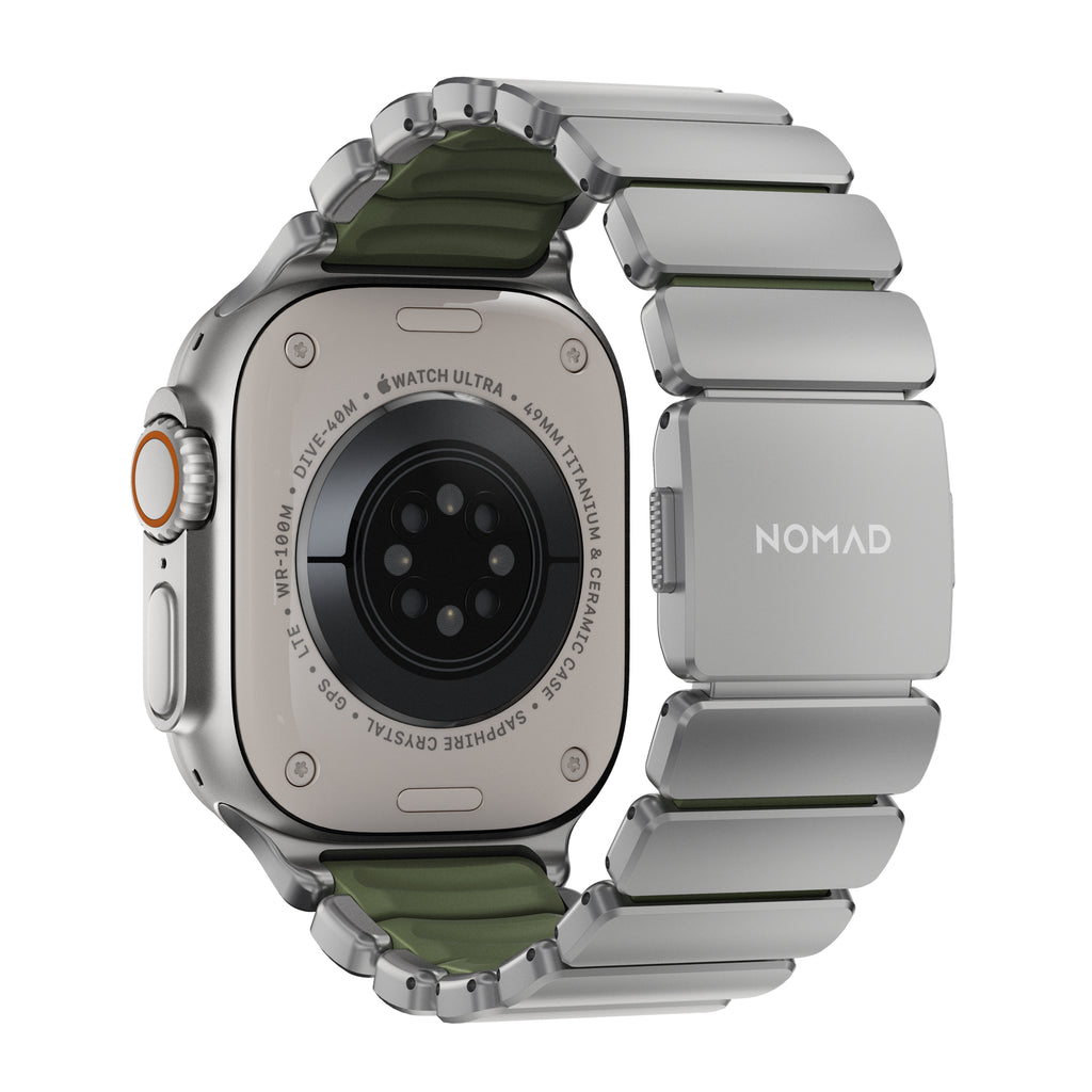 Pulseira Stratos 49mn Natural Titanium/Forest Green FKM