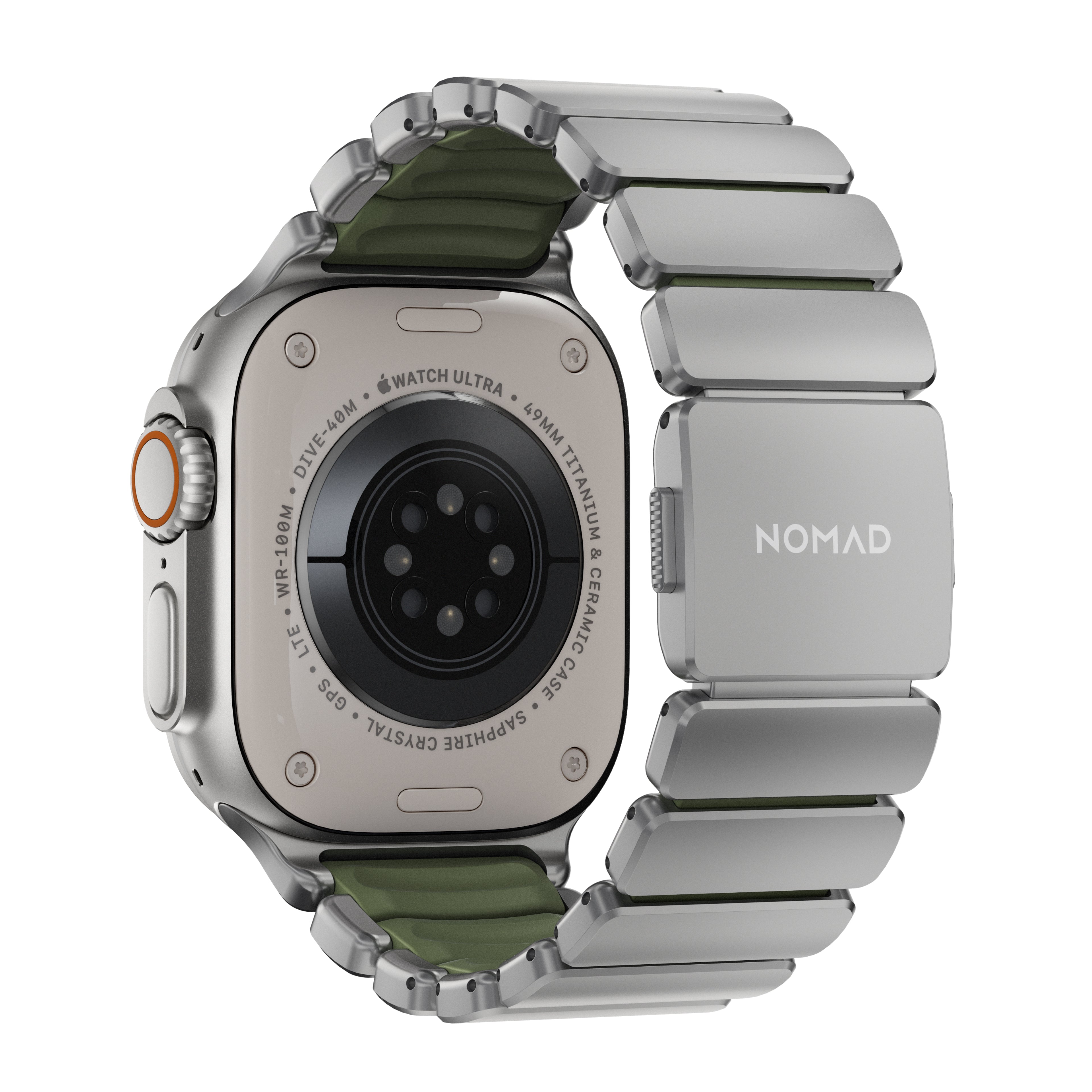 Pulseira Stratos 49mn Natural Titanium/Forest Green FKM