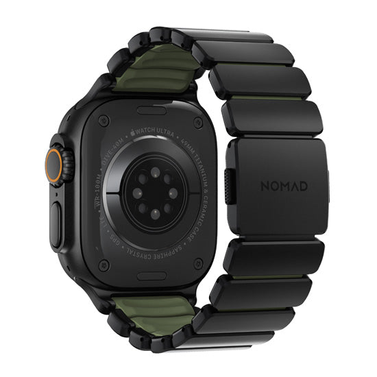 Bracelete Stratos 49mn Titânio Preto/FKM Verde Floresta