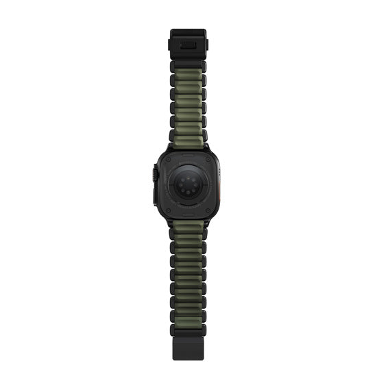Bracelete Stratos 49mn Titânio Preto/FKM Verde Floresta