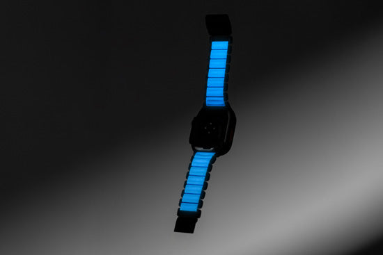 Bracelete Stratos 49mm Black Titanium/Icy Blue Glow KFM