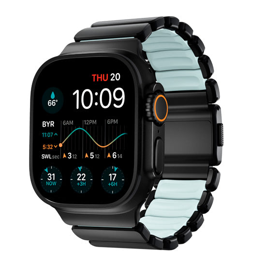 Bracelete Stratos 49mm Black Titanium/Icy Blue Glow KFM