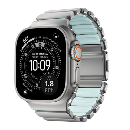Pulseira Stratos 49mm Titânio Natural/Icy Blue Glow KFM