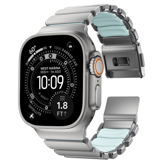 Pulseira Stratos 49mm Titânio Natural/Icy Blue Glow KFM