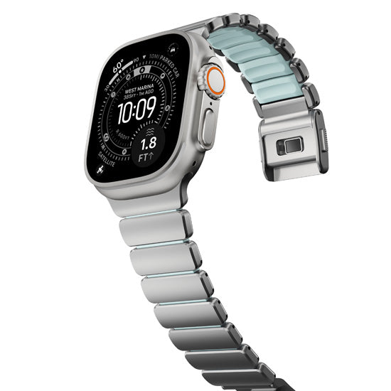 Pulseira Stratos 49mm Titânio Natural/Icy Blue Glow KFM