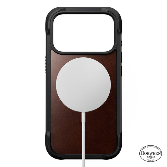 Rugged Capa de couro Horween iPhone 17 Pro Rustic Brown