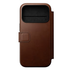 Folio Moderno de Couro iPhone 17 Pro Marrom