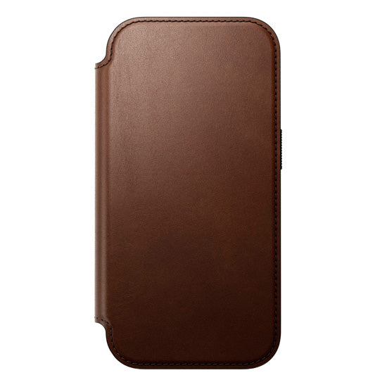 Folio Moderno de Couro iPhone 17 Pro Marrom