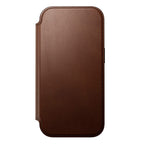 Folio Moderno de Couro iPhone 17 Pro Marrom