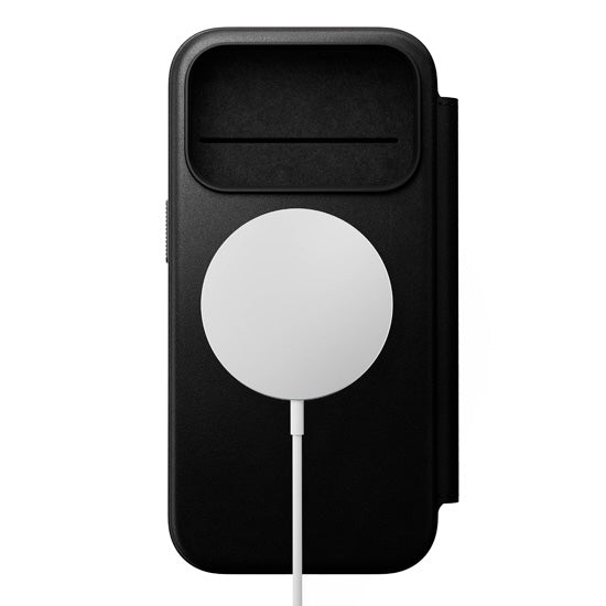 Folio de Couro Moderno iPhone 17 Pro Preto