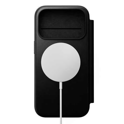 Folio de Couro Moderno iPhone 17 Pro Preto