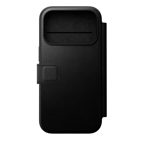 Folio de Couro Moderno iPhone 17 Pro Preto
