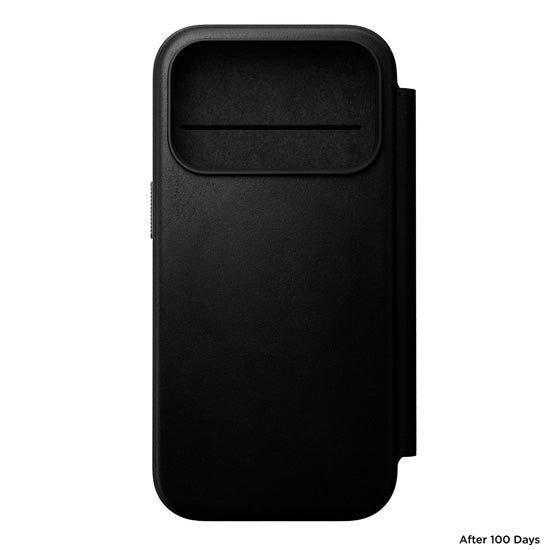 Folio de Couro Moderno iPhone 17 Pro Preto