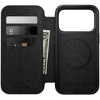 Folio de Couro Moderno iPhone 17 Pro Preto