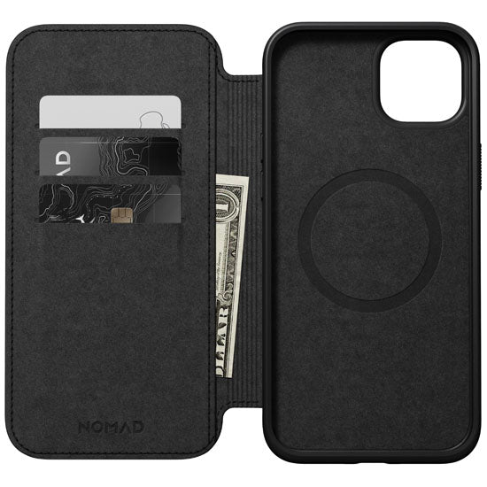 Folio Modern Cuir iPhone 15 Plus Noir