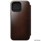 Folio de Couro Modern Horween iPhone 15 Pro Max Castanho