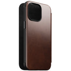 Folio de Couro Modern Horween iPhone 15 Pro Max Castanho