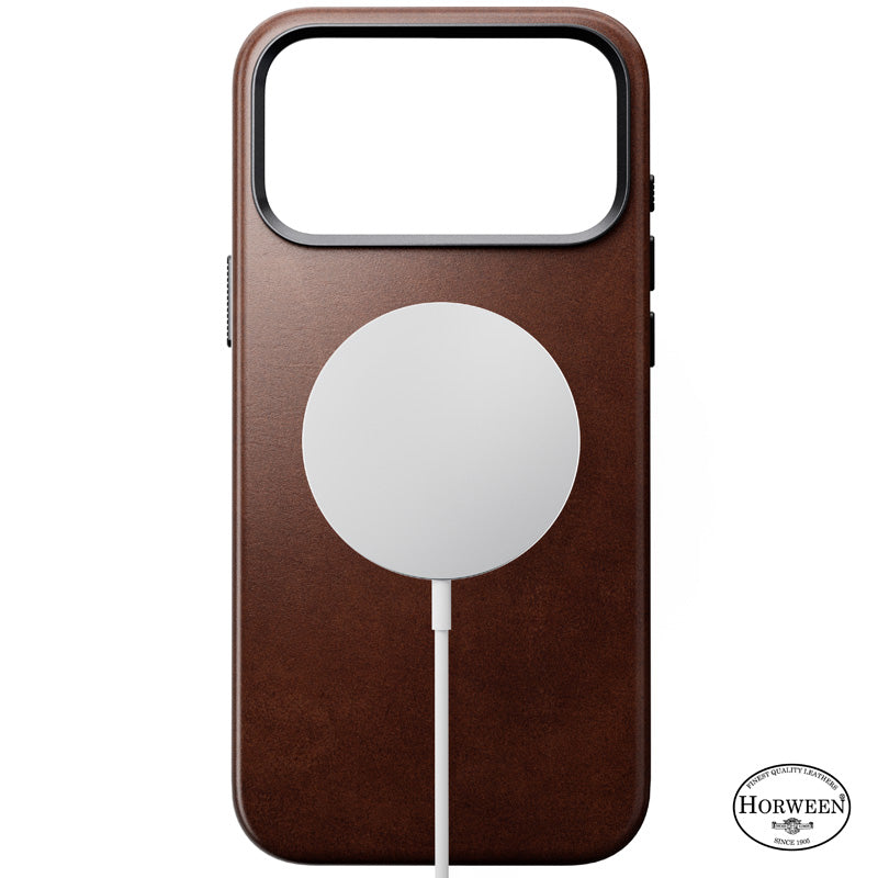 Capa tradicional de couro Horween iPhone 18 Pro Max Rustic Brown