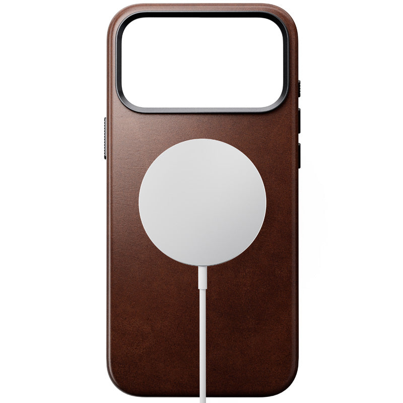 Capa tradicional de couro Horween iPhone 18 Pro Max Rustic Brown