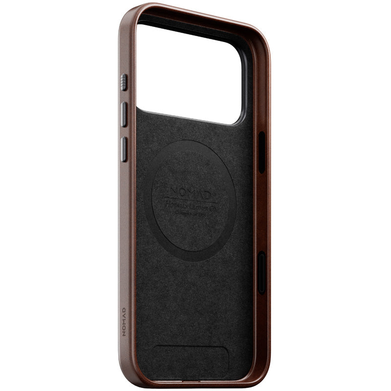 Capa tradicional de couro Horween iPhone 18 Pro Max Rustic Brown